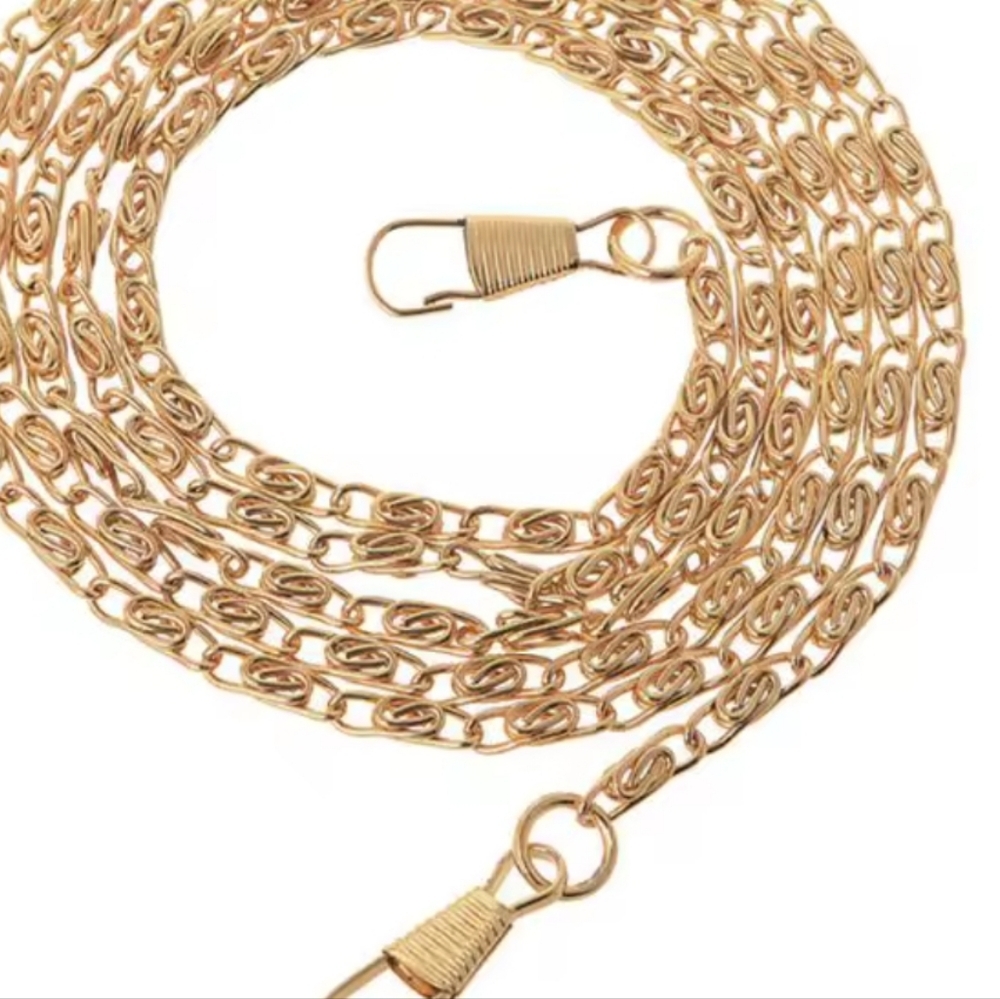 Replacement Purse Chain 47 Inches Mixed Alloys Deco Chain Style GOLD Tone - Picture 3 of 5